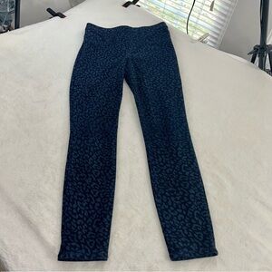 Spanx | Indigo Leopard Jean-ish Ankle Jeggings Leggings Women's Small Shapewear